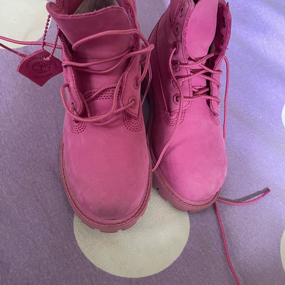 Pink Timberland boots